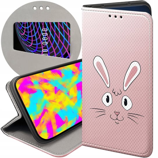 ETUI Z KLAPKĄ DO SAMSUNG GALAXY A8 2018 WZORY KRÓLIK ZAJĄC BUNNY FUTERAŁ Samsung