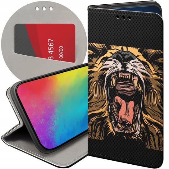 ETUI Z KLAPKĄ DO SAMSUNG GALAXY A8 2018 WZORY LEW LWY LWICA FUTERAŁ CASE Samsung Electronics