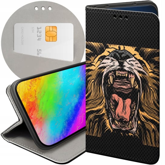 ETUI Z KLAPKĄ DO SAMSUNG GALAXY J3 2016 WZORY LEW LWY LWICA FUTERAŁ CASE Samsung Electronics