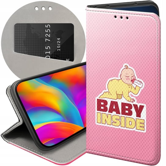 ETUI Z KLAPKĄ DO SAMSUNG GALAXY J3 2017 WZORY CIĄŻOWE PREGNANT BABY SHOWER Samsung