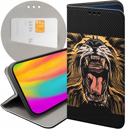 ETUI Z KLAPKĄ DO SAMSUNG GALAXY J3 2017 WZORY LEW LWY LWICA FUTERAŁ CASE Samsung