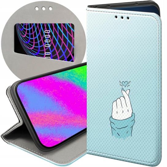 ETUI Z KLAPKĄ DO SAMSUNG GALAXY J3 2017 WZORY NIEBIESKIE BLUE BLAU FUTERAŁ Samsung Electronics