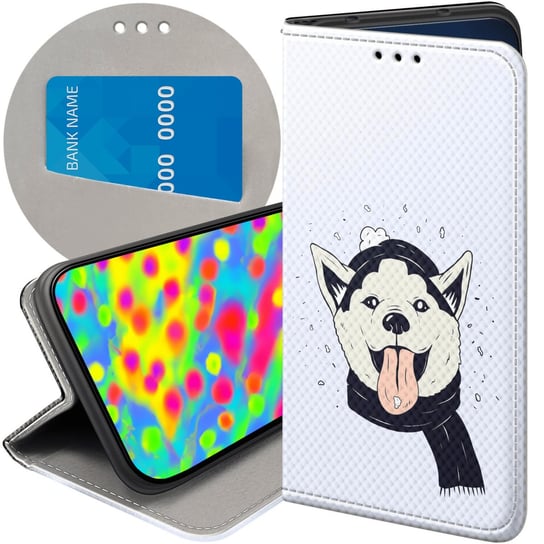 ETUI Z KLAPKĄ DO SAMSUNG GALAXY J4 PLUS WZORY HUSKY PSY PIESKI FUTERAŁ CASE Samsung Electronics