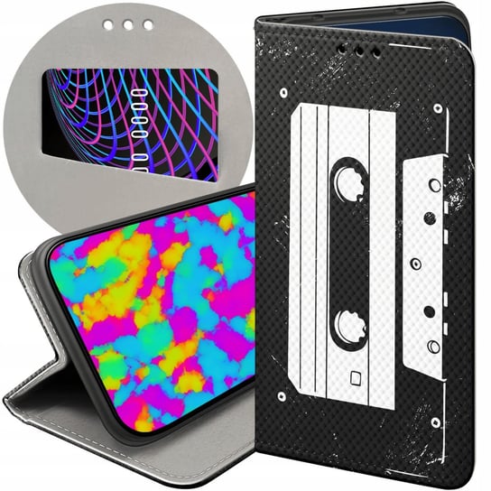 ETUI Z KLAPKĄ DO SAMSUNG GALAXY J4 PLUS WZORY RETRO OLD SCHOOL MUZYKA GRY Samsung