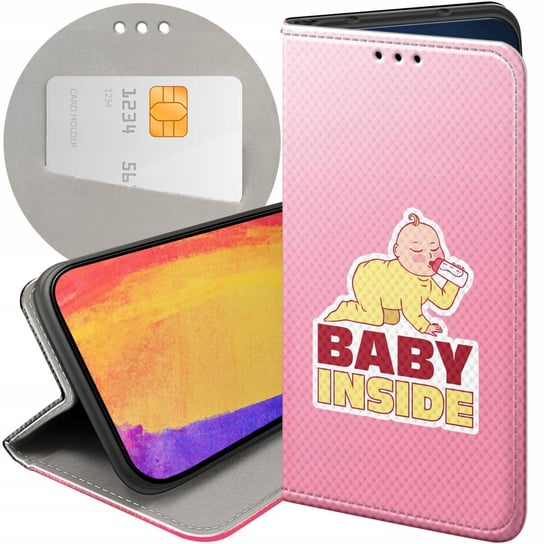 ETUI Z KLAPKĄ DO SAMSUNG GALAXY J6 PLUS WZORY CIĄŻOWE PREGNANT BABY SHOWER Samsung Electronics
