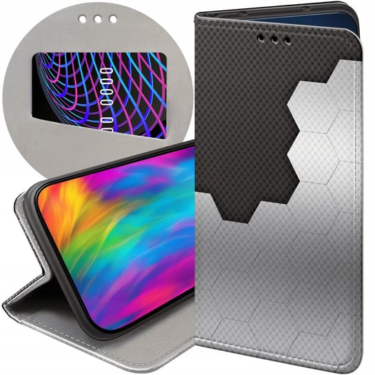 ETUI Z KLAPKĄ DO SAMSUNG GALAXY J6 PLUS WZORY SZARE METALLIC GREY FUTERAŁ Samsung Electronics