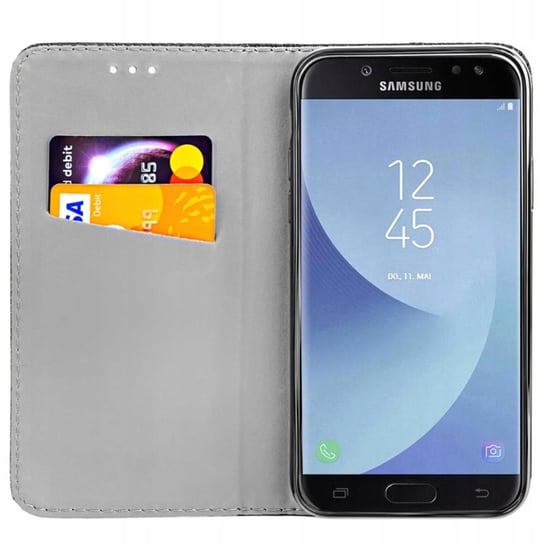 Etui Z Klapką Do Samsung Galaxy J7 2017 Czarne Zamykane Magnetyczne Kabura Samsung Electronics