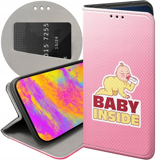 ETUI Z KLAPKĄ DO SAMSUNG GALAXY J7 2017 WZORY CIĄŻOWE PREGNANT BABY SHOWER Samsung