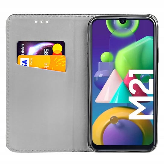 Etui Z Klapką Do Samsung Galaxy M21 Czarne Zamykane Magnetyczne Kabura Flip Samsung Electronics