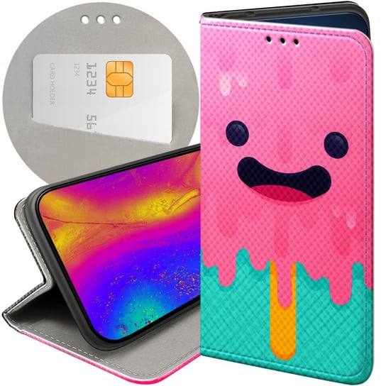 ETUI Z KLAPKĄ DO SAMSUNG GALAXY M21 WZORY CANDY CUKIERKI SŁODYCZE SŁODKIE Samsung Electronics