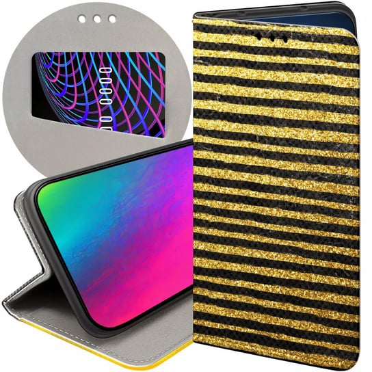 ETUI Z KLAPKĄ DO SAMSUNG GALAXY M21 WZORY ZŁOTO GOLD RICH FUTERAŁ POKROWIEC Samsung