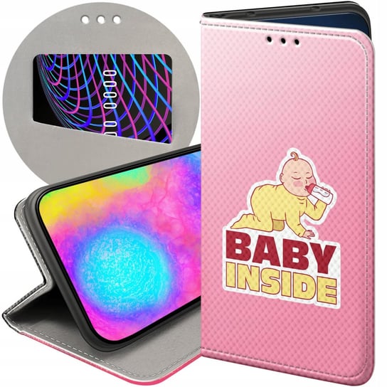 ETUI Z KLAPKĄ DO SAMSUNG GALAXY M35 5G WZORY CIĄŻOWE PREGNANT BABY ...