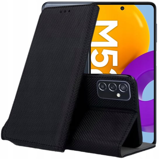 Etui Z Klapką Do Samsung Galaxy M52 5G Czarne Zamykane Magnetyczne Kabura Samsung Electronics