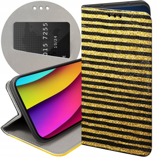 ETUI Z KLAPKĄ DO SAMSUNG GALAXY M52 5G WZORY ZŁOTO GOLD RICH FUTERAŁ CASE Samsung Electronics