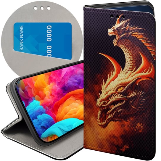 ETUI Z KLAPKĄ DO SAMSUNG GALAXY S10 PLUS WZORY SMOKI DRAGON TANIEC SMOKÓW Samsung Electronics