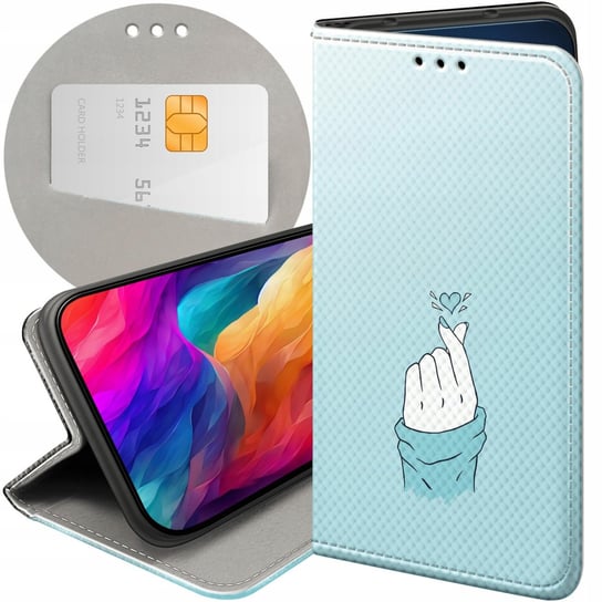 ETUI Z KLAPKĄ DO SAMSUNG GALAXY S21 FE WZORY NIEBIESKIE BLUE BLAU FUTERAŁ Samsung Electronics