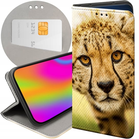 Etui Z Klapką Do Samsung Galaxy S22 Ultra Wzory Gepard Cętki Panterka Case Samsung