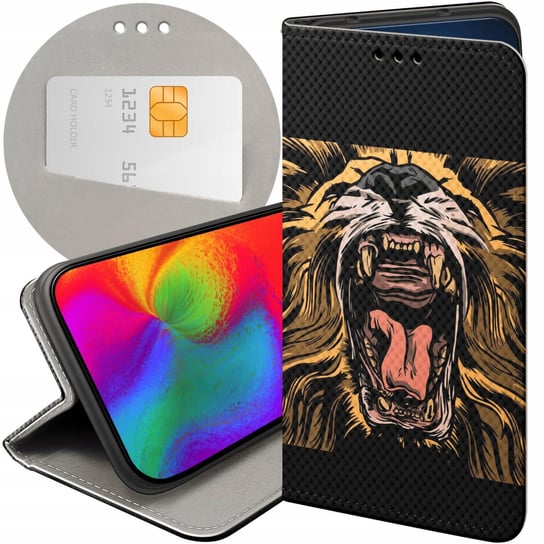 ETUI Z KLAPKĄ DO SAMSUNG GALAXY S22 ULTRA WZORY LEW LWY LWICA FUTERAŁ CASE Samsung Electronics