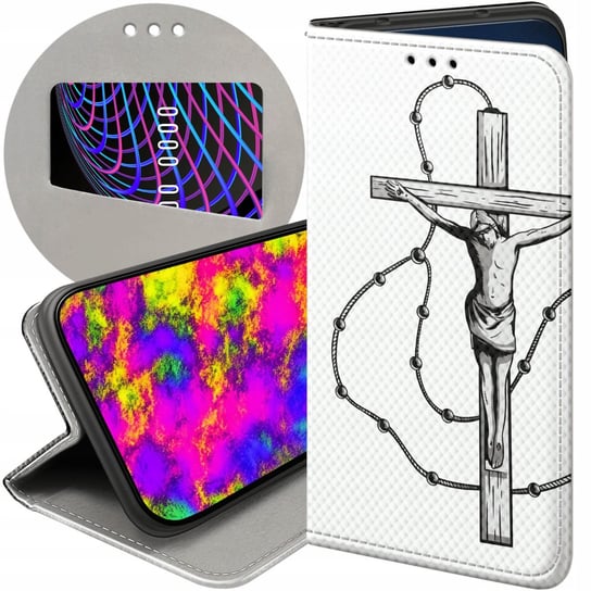 Etui Z Klapką Do Samsung Galaxy S22 Wzory Jezus Krzyż Różaniec Bóg Futerał Samsung Electronics