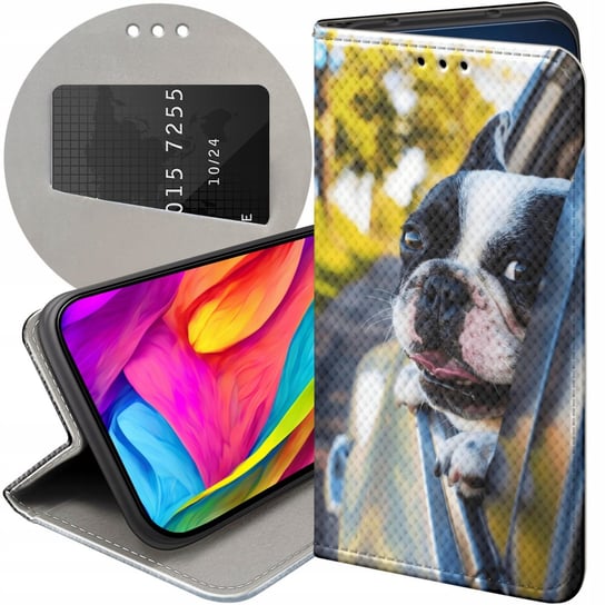 ETUI Z KLAPKĄ DO SAMSUNG GALAXY S24 WZORY MOPS BULDOG FRANCUSKI ANGIELSKI Samsung Electronics