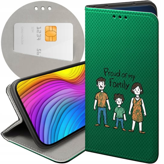 ETUI Z KLAPKĄ DO SAMSUNG GALAXY XCOVER 3 WZORY RODZINA FAMILIA DOM FUTERAŁ Samsung