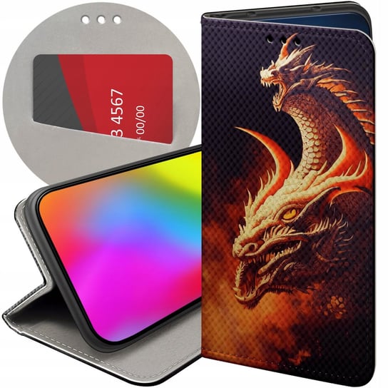 ETUI Z KLAPKĄ DO SAMSUNG GALAXY XCOVER 3 WZORY SMOKI DRAGON TANIEC SMOKÓW Samsung