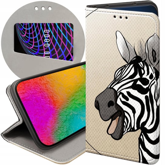 ETUI Z KLAPKĄ DO SAMSUNG GALAXY XCOVER 3 WZORY ZEBRA ZEBERKA PASKI FUTERAŁ Samsung Electronics