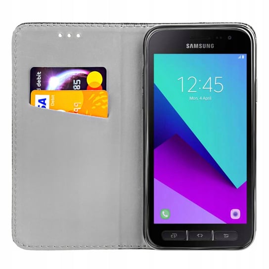 Etui Z Klapką Do Samsung Galaxy Xcover 4 / 4S Czarne Zamykane Magnetyczne Samsung Electronics