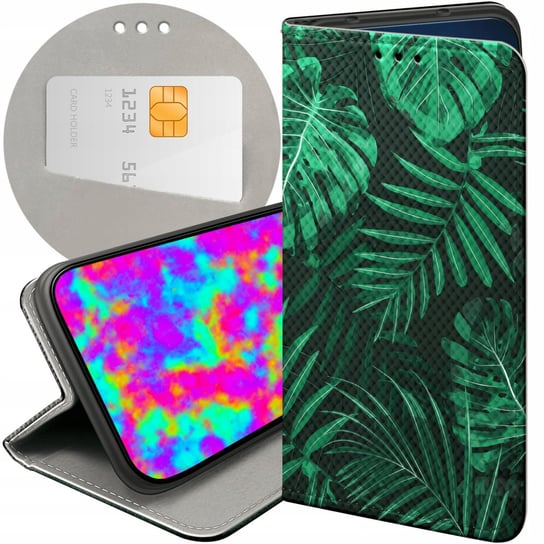 ETUI Z KLAPKĄ DO SONY XPERIA L1 WZORY LIŚCIE LIŚCIASTE NATURA FUTERAŁ CASE Sony