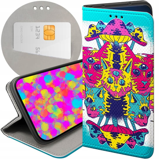 ETUI Z KLAPKĄ DO SONY XPERIA L1 WZORY PSYCHO LSD PSYCHODELIC GRZYBKI CASE Sony