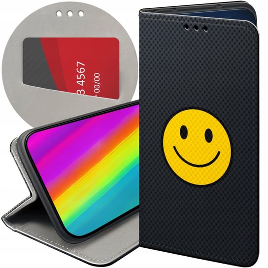 ETUI Z KLAPKĄ DO SONY XPERIA L1 WZORY UŚMIECH SMILE EMOJI FUTERAŁ POKROWIEC Sony