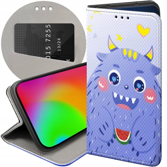 ETUI Z KLAPKĄ DO SONY XPERIA XA2 WZORY POTWORY POTWÓR MONSTER FUTERAŁ CASE Sony