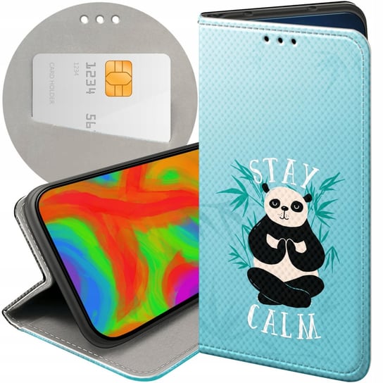 ETUI Z KLAPKĄ DO VIVO Y11S WZORY PANDA BAMBUS PANDY FUTERAŁ POKROWIEC CASE Vivo