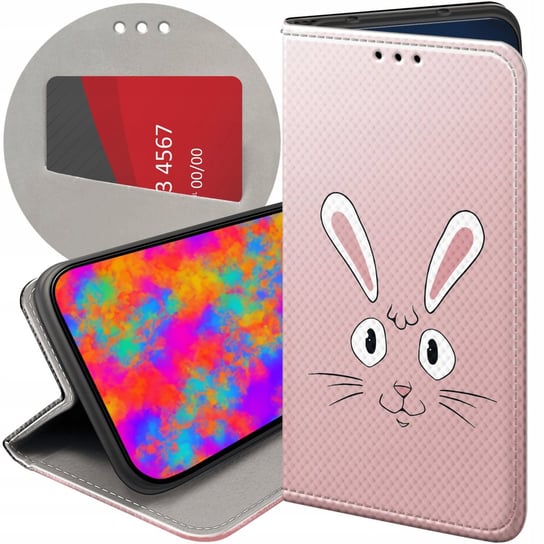 ETUI Z KLAPKĄ DO XIAOMI 12 LITE WZORY KRÓLIK ZAJĄC BUNNY FUTERAŁ POKROWIEC Xiaomi