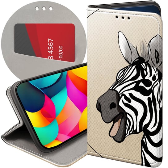 ETUI Z KLAPKĄ DO XIAOMI 12 PRO / 12S PRO WZORY ZEBRA ZEBERKA PASKI FUTERAŁ Xiaomi