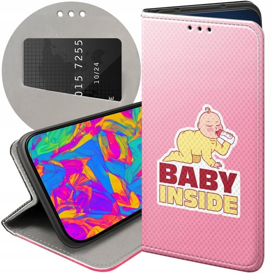 ETUI Z KLAPKĄ DO XIAOMI 13T WZORY CIĄŻOWE PREGNANT BABY SHOWER FUTERAŁ CASE Xiaomi