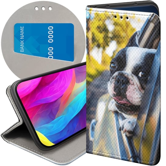 ETUI Z KLAPKĄ DO XIAOMI 13T WZORY MOPS BULDOG FRANCUSKI ANGIELSKI FUTERAŁ Xiaomi