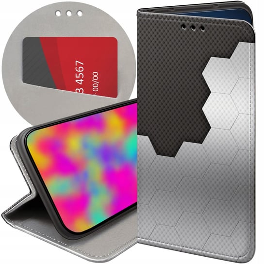 ETUI Z KLAPKĄ DO XIAOMI MI 10T LITE WZORY SZARE METALLIC GREY FUTERAŁ CASE Xiaomi