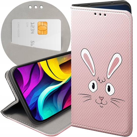 ETUI Z KLAPKĄ DO XIAOMI MI 11 LITE 4G / 5G WZORY KRÓLIK ZAJĄC BUNNY FUTERAŁ Xiaomi