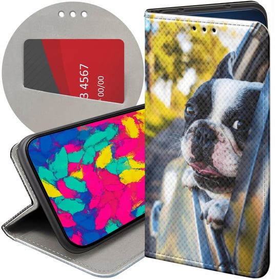 ETUI Z KLAPKĄ DO XIAOMI MI A2 / MI 6X WZORY MOPS BULDOG FRANCUSKI ANGIELSKI Xiaomi