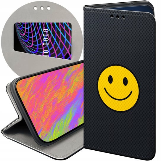 ETUI Z KLAPKĄ DO XIAOMI MI A2 / MI 6X WZORY UŚMIECH SMILE EMOJI FUTERAŁ Xiaomi