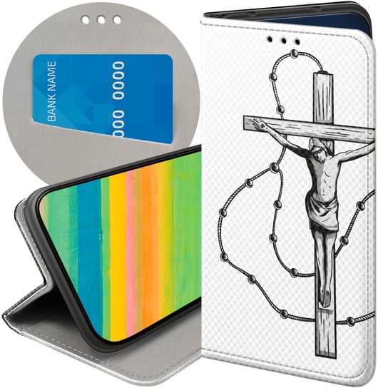 Etui Z Klapką Do Xiaomi Note 9 Pro / Note 9S Wzory Jezus Krzyż Różaniec Bóg Xiaomi