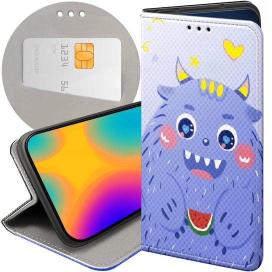 ETUI Z KLAPKĄ DO XIAOMI NOTE 9 PRO / NOTE 9S WZORY POTWORY POTWÓR MONSTER Xiaomi