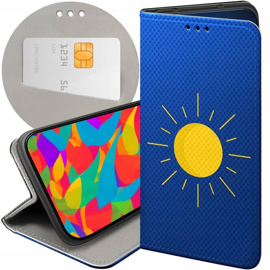 ETUI Z KLAPKĄ DO XIAOMI POCO C40 WZORY SŁOŃCE PLANETY SUN FUTERAŁ POKROWIEC Xiaomi