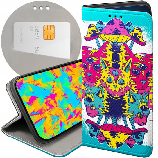 ETUI Z KLAPKĄ DO XIAOMI REDMI 10 5G WZORY PSYCHO LSD PSYCHODELIC GRZYBKI Xiaomi