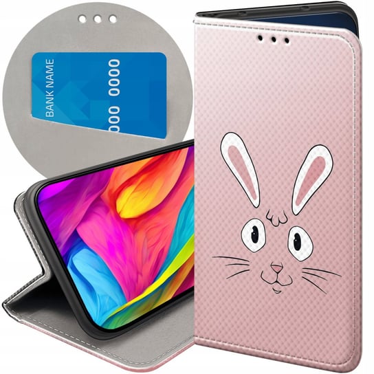 ETUI Z KLAPKĄ DO XIAOMI REDMI 10A WZORY KRÓLIK ZAJĄC BUNNY FUTERAŁ CASE Xiaomi