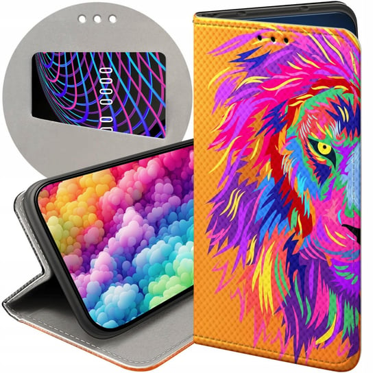 ETUI Z KLAPKĄ DO XIAOMI REDMI 12 4G / 12 5G WZORY NEONOWE NEON JASKRAWE Xiaomi