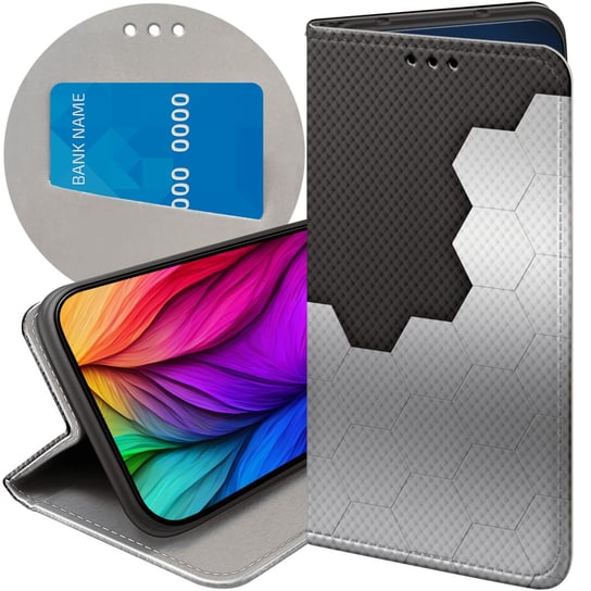 ETUI Z KLAPKĄ DO XIAOMI REDMI 12 4G / 12 5G WZORY SZARE METALLIC GREY CASE Xiaomi