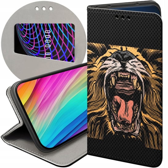 ETUI Z KLAPKĄ DO XIAOMI REDMI 6 WZORY LEW LWY LWICA FUTERAŁ POKROWIEC CASE Xiaomi