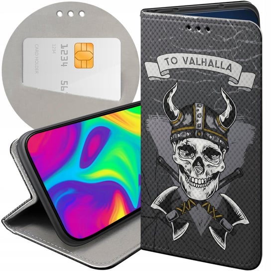 ETUI Z KLAPKĄ DO XIAOMI REDMI 6A WZORY WIKINGOWIE VIKING RUNY ODYN FUTERAŁ Xiaomi